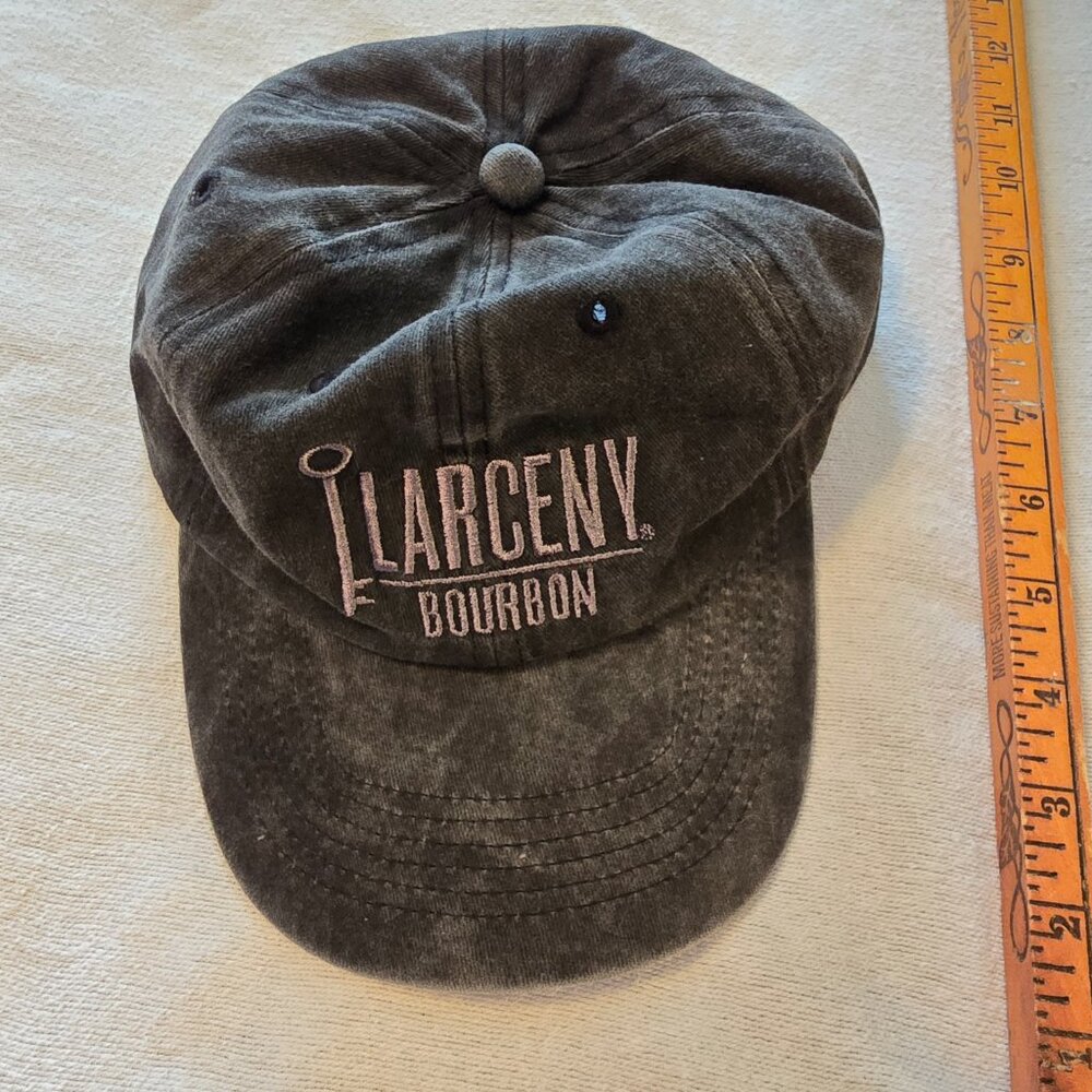 Larceny Bourbon Whisky Whisky Black Ball Cap NEW Distressed. Adjustable Ad Adver